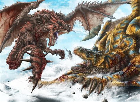 Epic Dragon Clash: Tigrex vs. Rathalos - HD Wallpaper from Monster ...