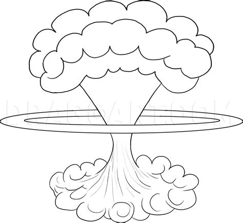 How To Draw A Mushroom Cloud, Drawing, Step by Step, by Dawn - DragoArt