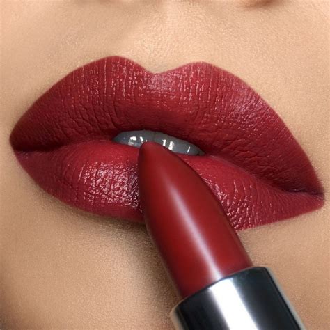 matte burgundy red lipstick | Lipstick, Lip colors, Lipstick makeup