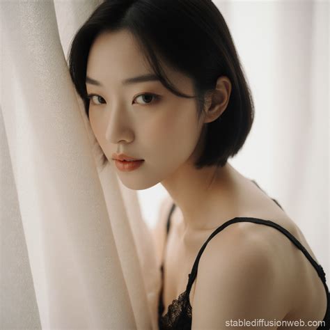 Japanese Woman in Elegant Lingerie Portrait | Stable Diffusion Online