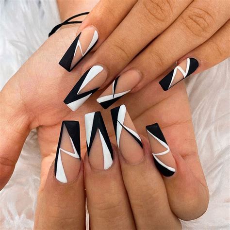Black And White Nail Designs For Prom
