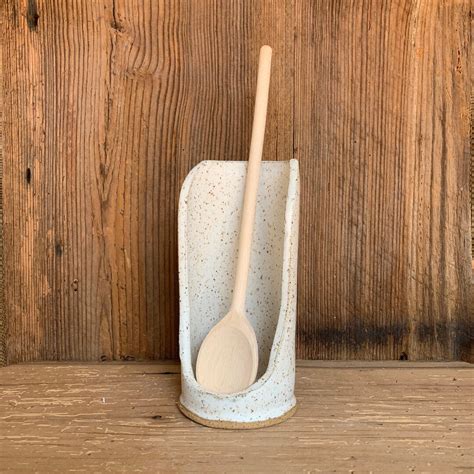 Elegant Handmade Ceramic Standing Spoon Rest - Space-saving Kitchen ...