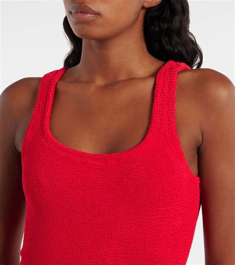 Square Neck swimsuit in red - Hunza G | Mytheresa