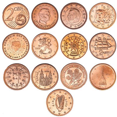 12 Different Euro Countries 2 Cent Coins (12)