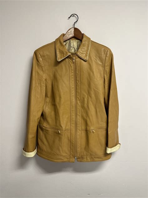 Ramilo Camel Brown Genuine Leather Jacket. Ladies Siz… - Gem