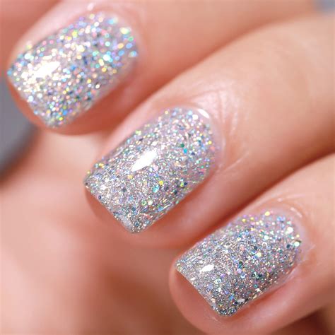 Silver Glitter Nails