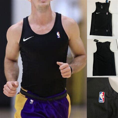 NIKE PRO NBA Team Issue Compression Tank BLACK Shirt Sizes M L FAST ...