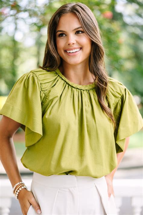 Good Times Olive Green Blouse – Shop the Mint