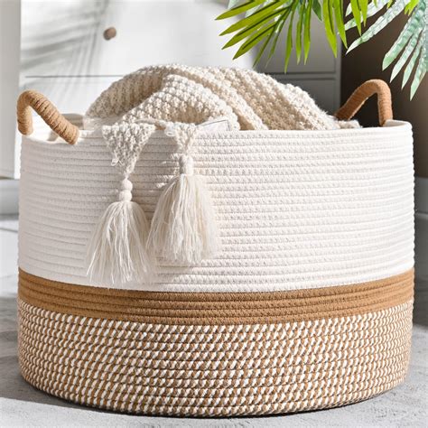 Amazon.com: INDRESSME Extra Large Woven Baskets for Storage, 21.7'' x ...