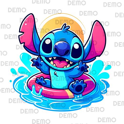 Stitch in Pool PNG, Stitch PNG, Stitch PNG, Cute Stitch Clipart, Instant Download - Etsy