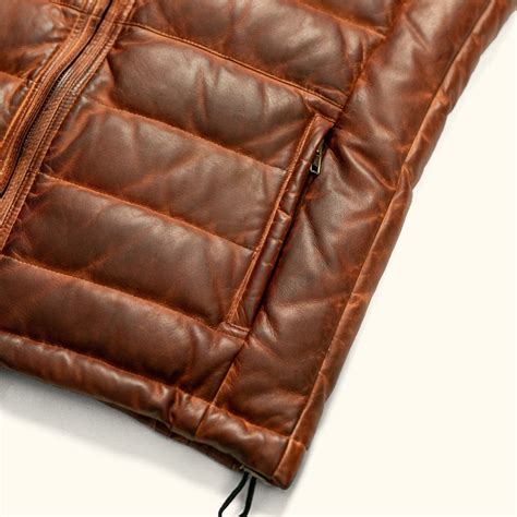 Brown Puffer Vest: 100% Leather & Down Feather | Buffalo Jackson