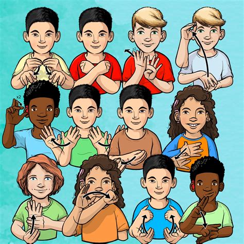 American Sign Language ASL Educational Clip Art Verbs - Etsy