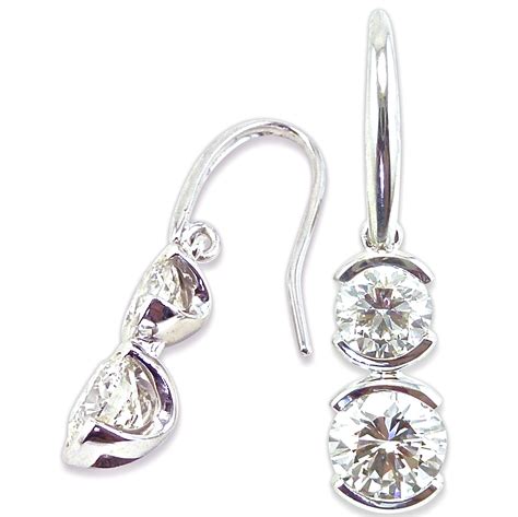3 Carat Diamond Drop Earrings in White Gold - Nicole Winkler Jewellery