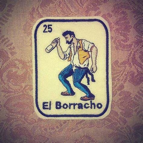 El Borracho Loteria Patch Iron On | Etsy