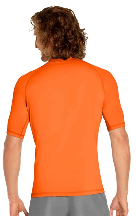 Men's Short Sleeve Rash Guard - Orange - Wet Effect, Inc.