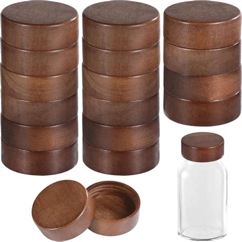 Amazon.com: DIMEGON 16 PCS Bamboo Jar Lids, Threaded Wooden Jar Lids ...
