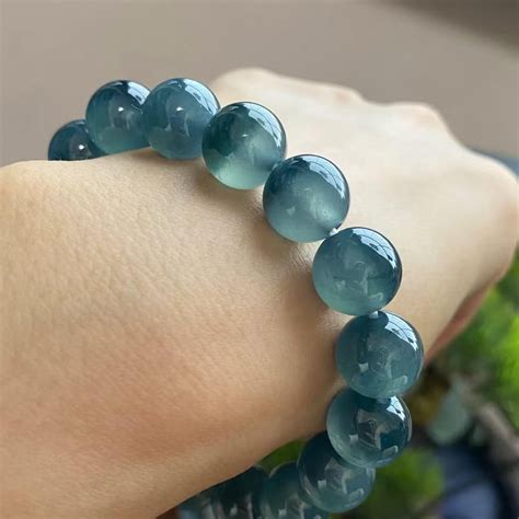 Blue Jade Bead Bracelet - Gradient Ocean Blue Jadeite Bracelet - Natural Grade A Jade - Etsy