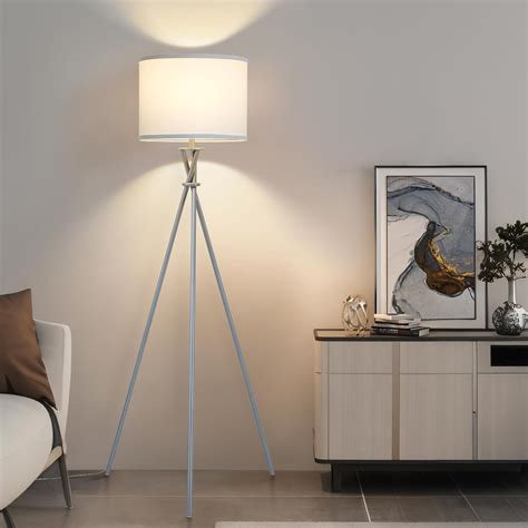 Tripod Floor Lamp Silver, 61"Tall Floor Lamps, Standing Lamp with ...