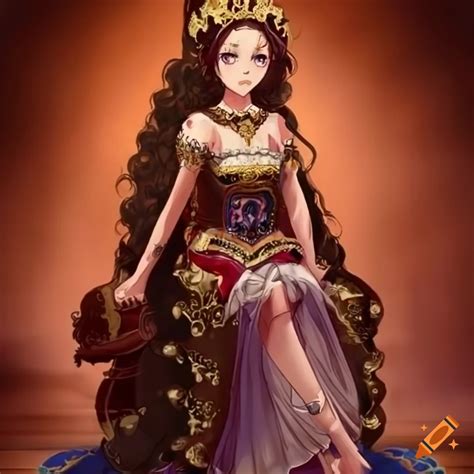 Elegant spanish oriental princess mixed with ifrit in anime style on ...