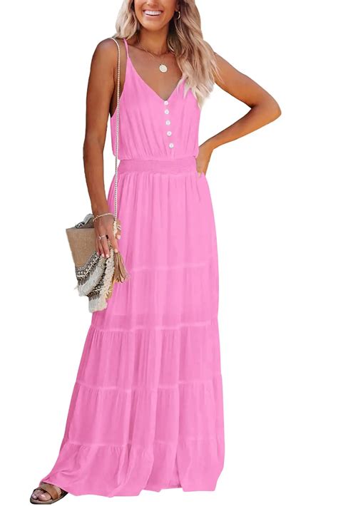 PRETTYGARDEN Women's Casual Summer Dress Spaghetti Strap Sleeveless ...