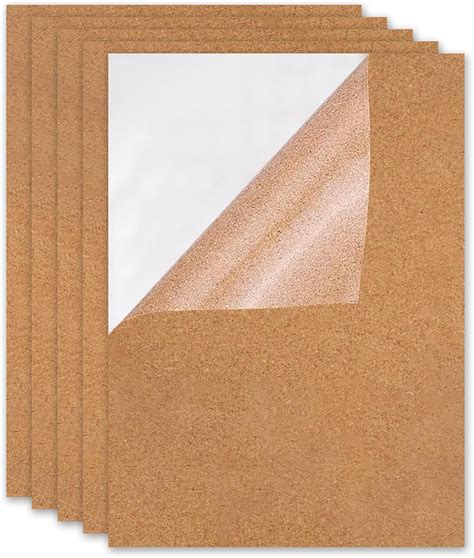 Self Adhesive Cork Sheet, 5Pcs Adhesive Cork Backing Sheets Board 1mm ...