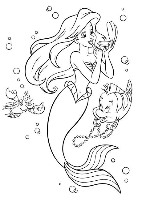 Ariel The Mermaid Coloring Pages - 100 Printable coloring pages