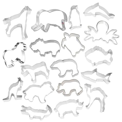 18 Piece Zoo Safari Animal Cookie Cutter Set | The Cookie Cutter Shop