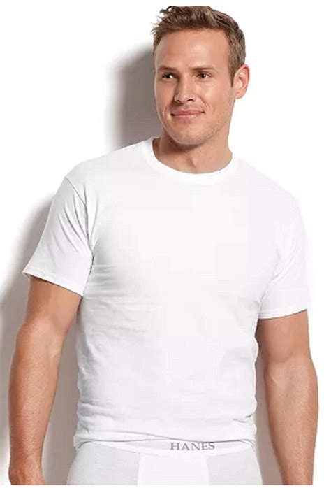 Hanes Men's Crew-Neck Undershirts 5-Pack + 1 Extra Bonus Undershirt ...