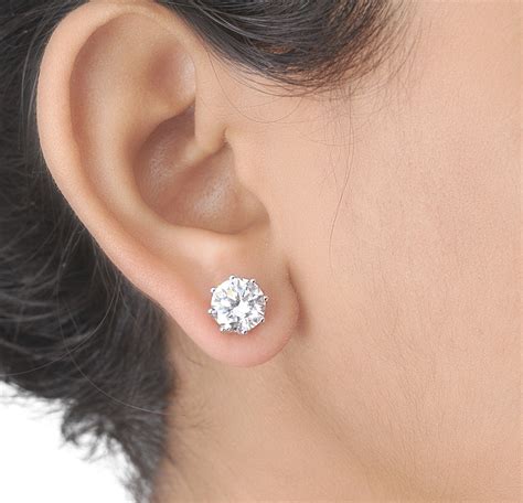 2ct Brilliant Round Solitaire Stud Earrings Simulated Diamond | Etsy