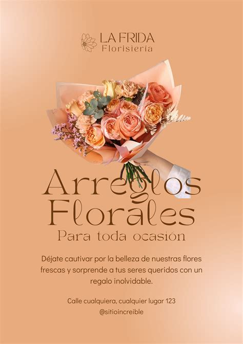Flyer Vertical Floristería Minimalista Caramelo | Floral design ...