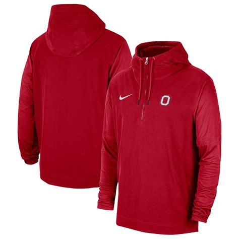 Men's Nike Scarlet Ohio State Buckeyes 2023 Sideline Player Quarter-Zip ...