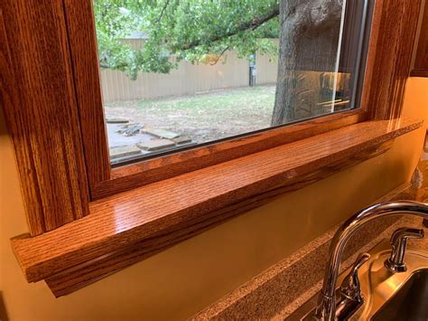 oak wood Window Sill Install Home replacement new custom