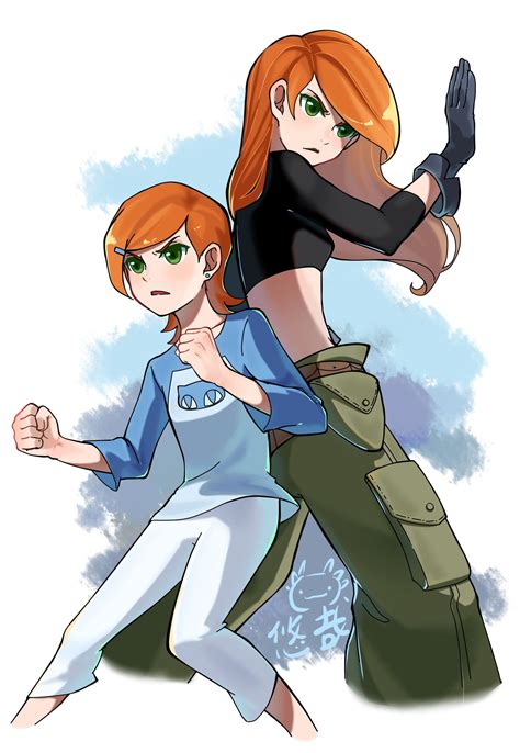 gwen tennyson and kim possible (ben 10 and 1 more) drawn by ...