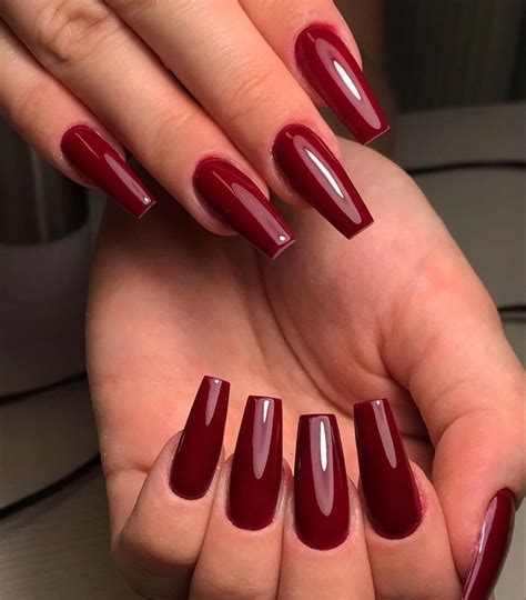 Pin by Chantele Miller on Nails | Red acrylic nails, Red nails, Deep ...
