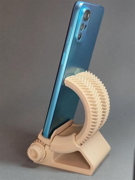 3d-printed Geared Phone Stand – Adjustable Angle & Charging Port – Unique Desk Decor - Etsy