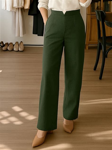 Buy SASSAFRAS Women Olive Green Trousers - Trousers for Women 10856164 ...