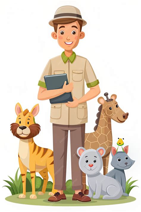 Flat Style Vector Illustration of a Zoologist Character | Premium AI-generated image - illustration of zoology