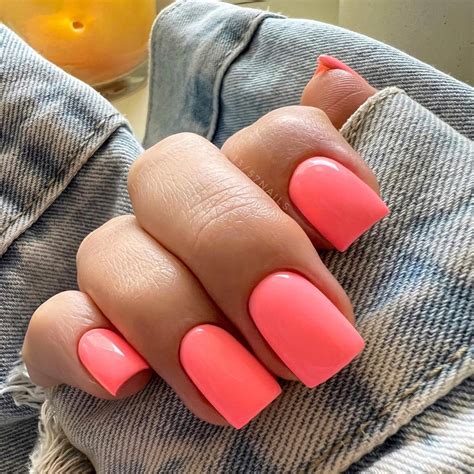 45 Coral Nail Ideas | Neon coral nails, Coral nails, Coral pink nails