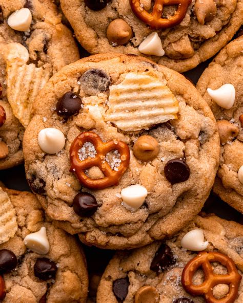 Kitchen Sink Cookies with Chocolate Chips and Pretzels