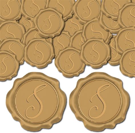 50pcs Initial S Wax Seal Sticker Alphabet Adhesive Envelope Seal ...