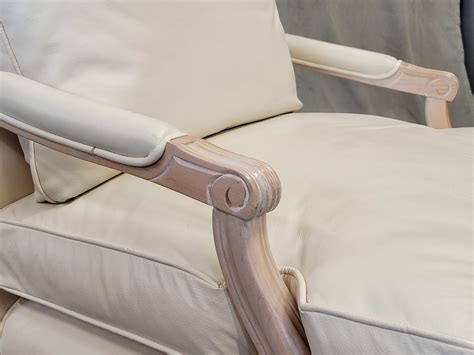 Vintage Sam Moore Custom Ivory Leather French Bergere Chairs, a Pair at ...