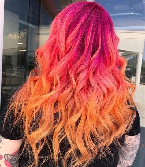 Orange And Pink Ombre Hair