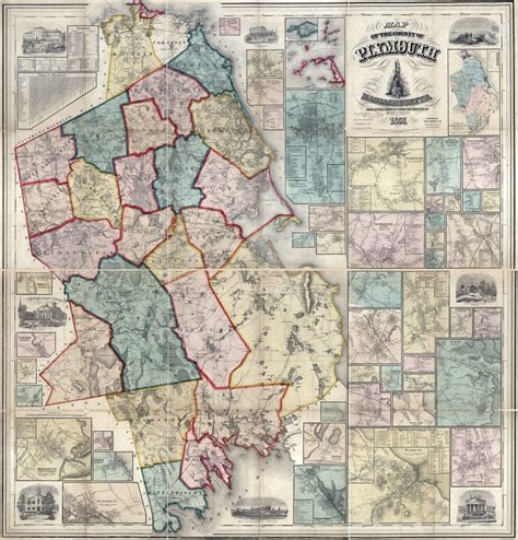 1857 Map of Plymouth County Massachusetts Plymouth | Etsy