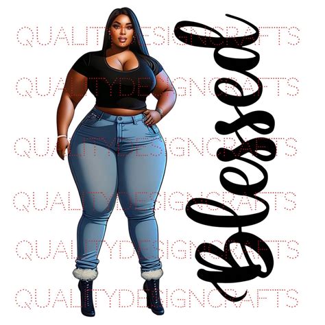 Blessed Thick Girl Magic PNG Black Girl Magic Melanin Black PNG Fashion African American Clipart ...