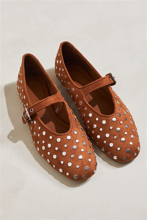 - Studded Mary Jane Ballet Flats - Brown/studded - Ladies | H&M PH