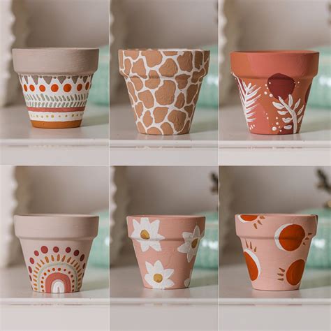 3 X Mini Terracotta Plant Pot - Etsy | Painted pots diy, Painted plant ...