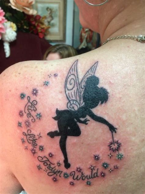 Tinkerbell With Wand Tattoo