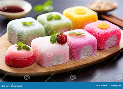 Japanese Ice Cream Mochi in Rice Dough. Traditional Japanese Dessert ...