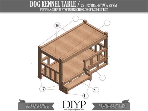 Wooden Elevated Dog Bed Build Plan: End Table With Dog Lounge (digital ...