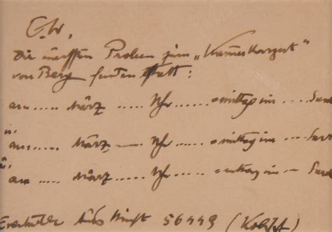 Second Viennese School: Arnold Schoenberg Autograph Musical Quotation